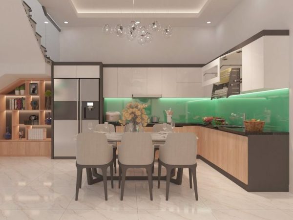 Tủ Bếp Nhựa Phủ Acrylic Hiện Đại PB087