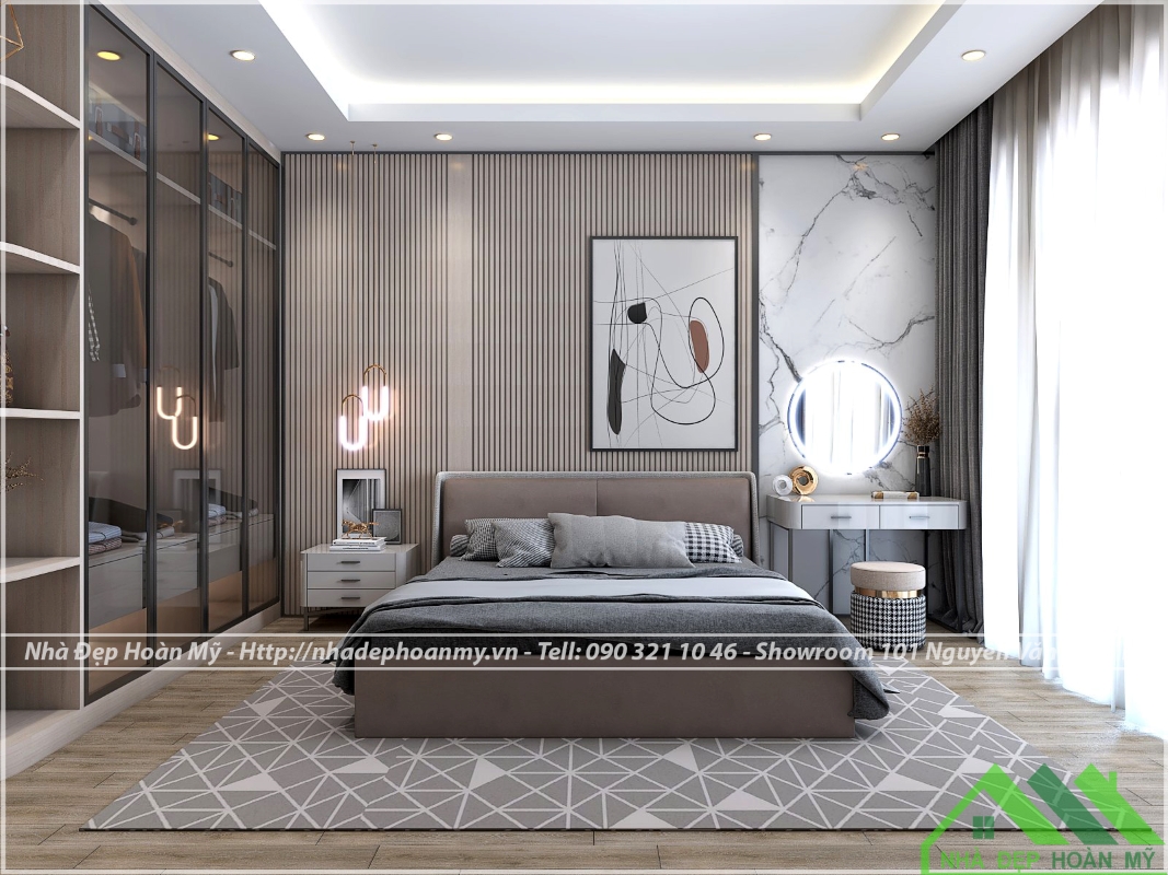 Thiết kế phòng ngủ đẹp hiện đại NDHM - PN175 