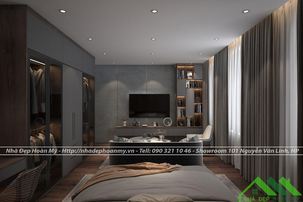 Phòng ngủ hiện đại đầy đủ công năng sử dụng NDHM - PN117