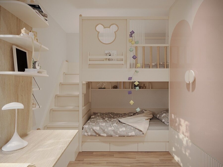 Thiết kế phòng ngủ trẻ em Hải Phòng là mẫu phòng ngủ đẹp do đơn vị thực hiện thi công nội thất phòng ngủ trọn gói chuyên nghiệp với giá ưu đãi