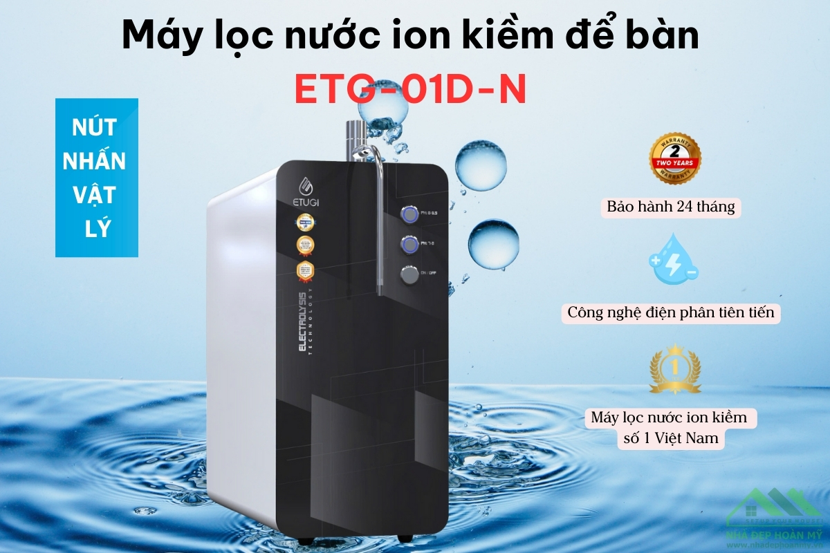 Máy lọc nước ion kiềm để bàn Etugi Hải Phòng ETG-01D-N