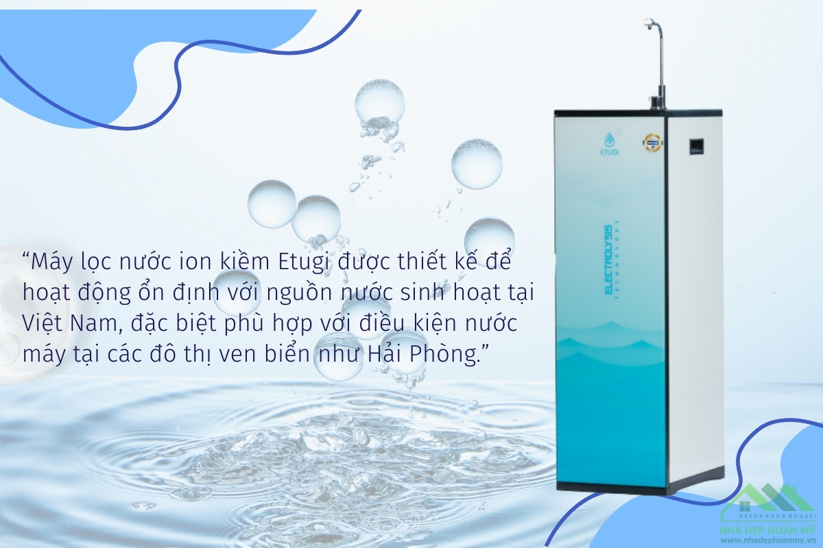 Máy lọc nước ion kiềm Etugi tại Hải Phòng